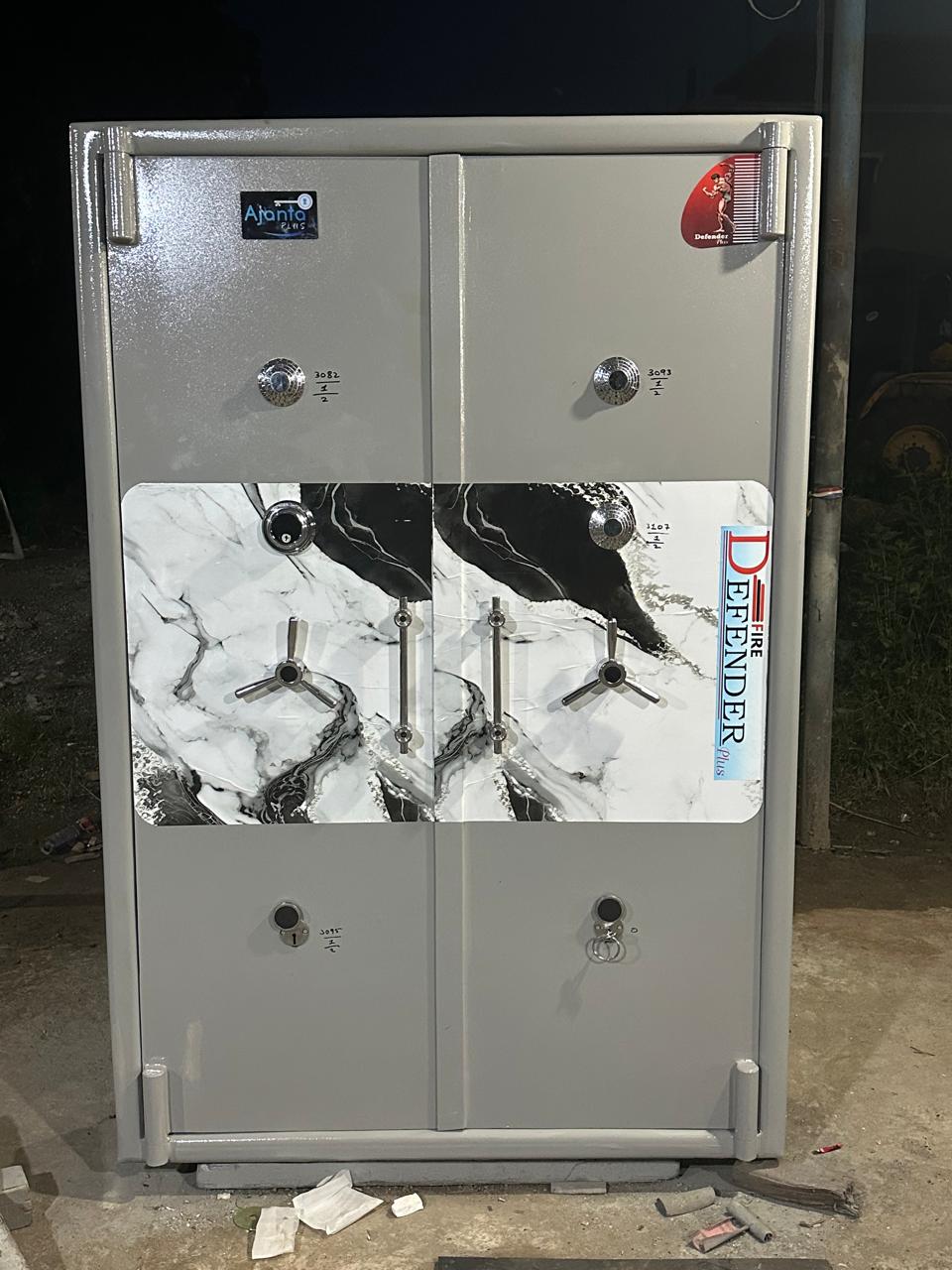 Ajanta dual-door safe with stainless steel front plates and combination locks